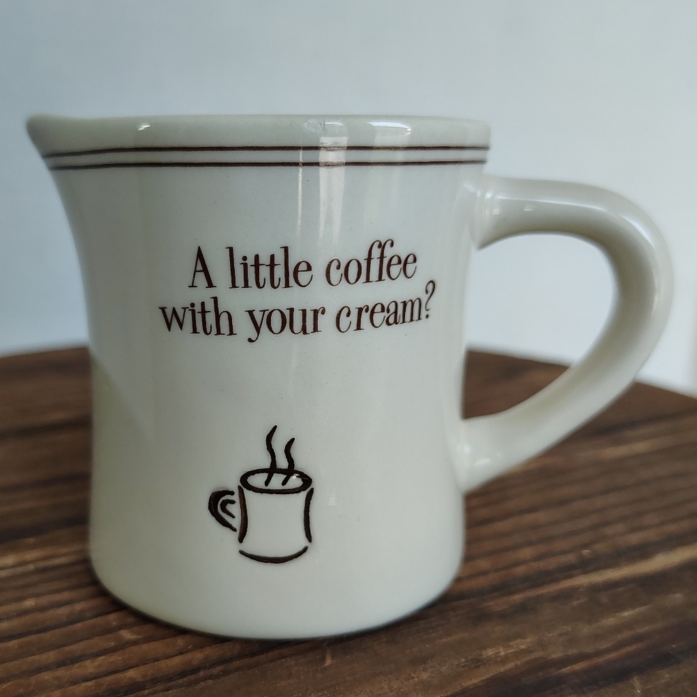 Mud Pie Creamer " A Little Coffee With Your Cream?" Small Creamer Cup